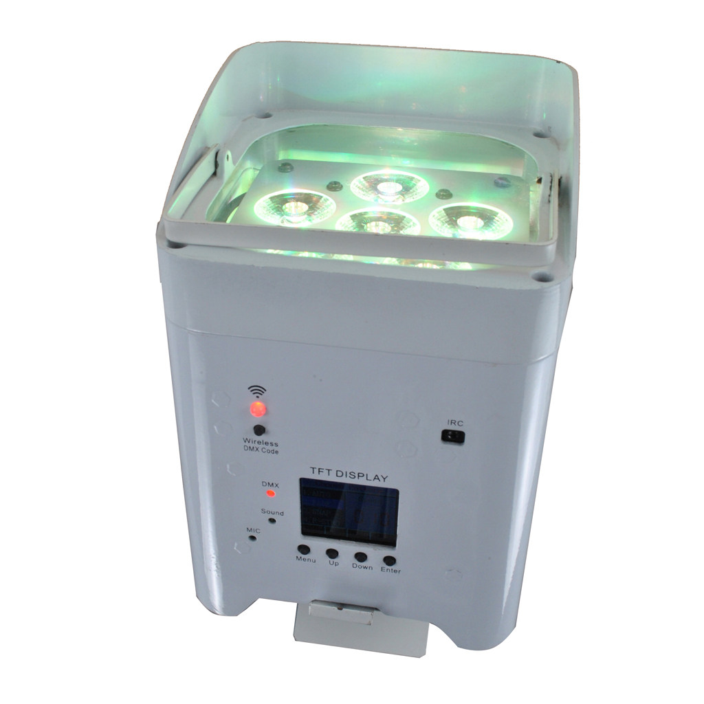 6pcs*18W Battery Wireless 6in1 high power  White cabinet LED Par light up light HS-P618WLB